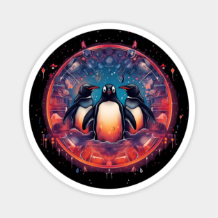 Penguin in Ornament, Love Penguins Magnet