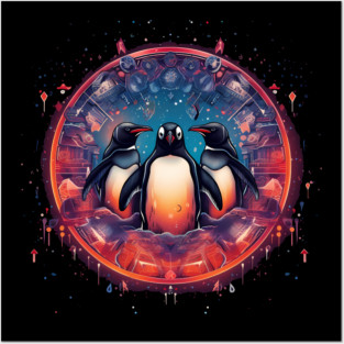 Penguin in Ornament, Love Penguins Posters and Art