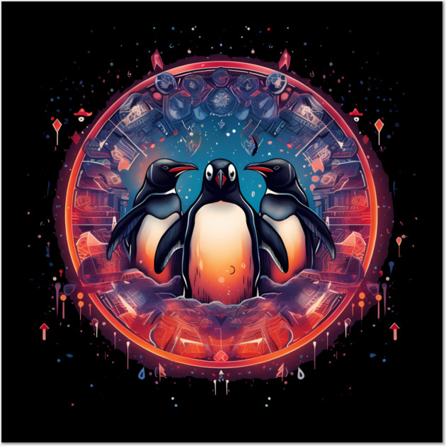 Penguin in Ornament, Love Penguins Wall Art by logiamerch