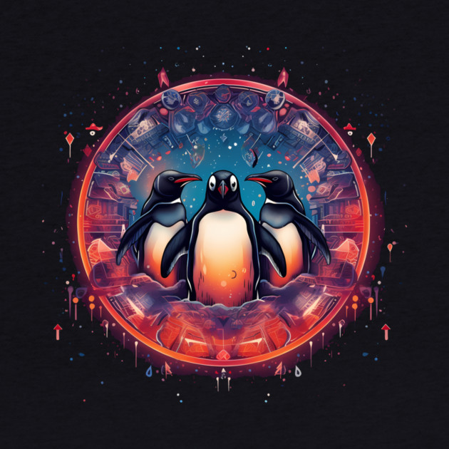 Penguin in Ornament, Love Penguins by logiamerch