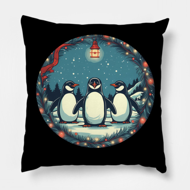 Penguin in Ornament, Love Penguins Pillow by logiamerch