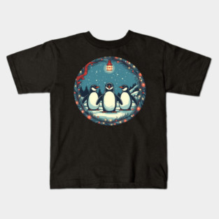 Penguin in Ornament, Love Penguins Kids T-Shirt