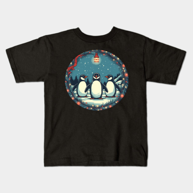 Penguin in Ornament, Love Penguins Kids T-Shirt by logiamerch