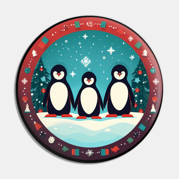 Penguin in Ornament, Love Penguins Pin by logiamerch
