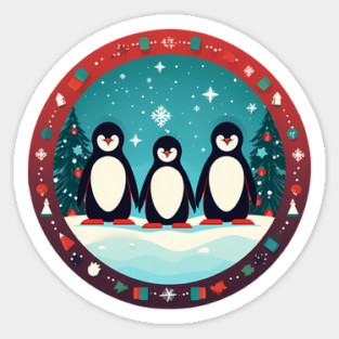 Penguin in Ornament, Love Penguins Magnet