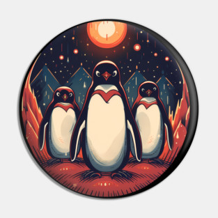 Penguin in Ornament, Love Penguins Pin