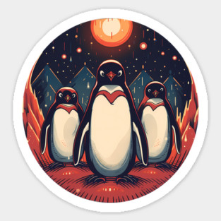 Penguin in Ornament, Love Penguins Magnet