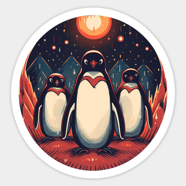 Penguin in Ornament, Love Penguins Magnet by logiamerch