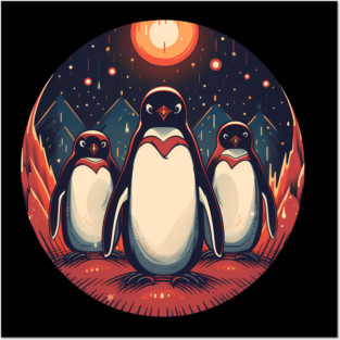 Penguin in Ornament, Love Penguins Posters and Art