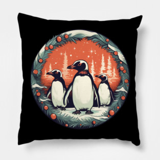 Penguin in Ornament, Love Penguins Pillow