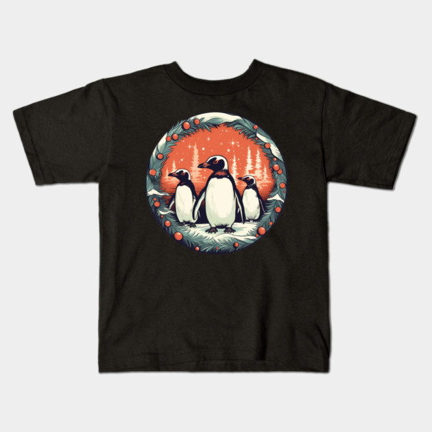 Penguin in Ornament, Love Penguins Kids T-Shirt by logiamerch