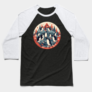 Penguin in Ornament, Love Penguins Baseball T-Shirt
