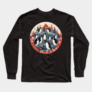 Penguin in Ornament, Love Penguins Long Sleeve T-Shirt