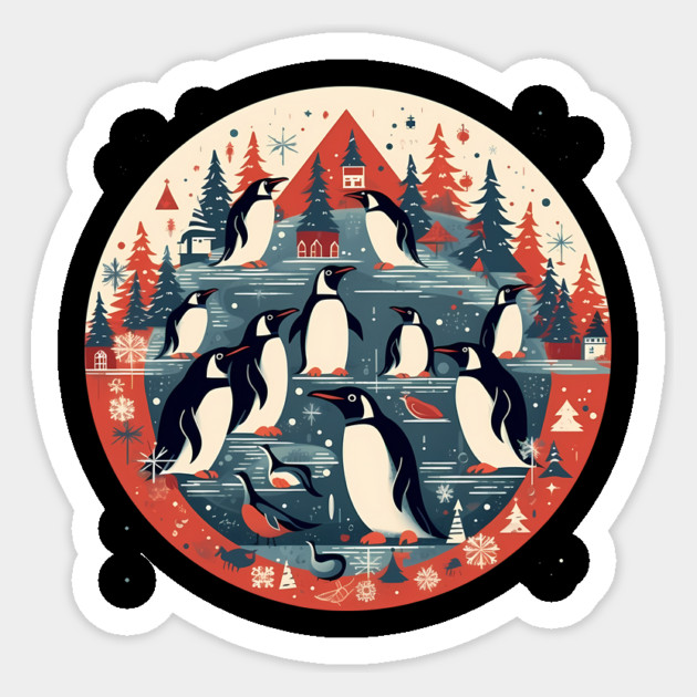 Penguin in Ornament, Love Penguins Sticker by logiamerch