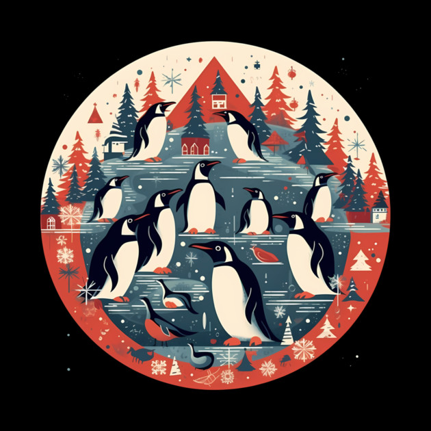 Penguin in Ornament, Love Penguins by logiamerch