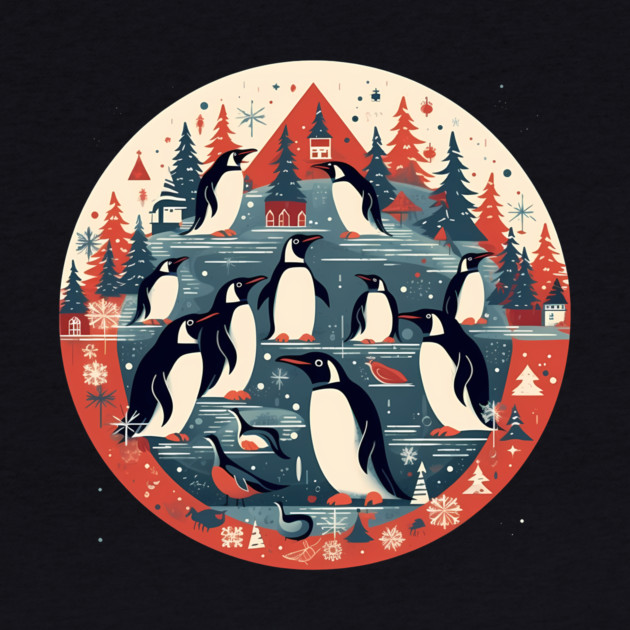 Penguin in Ornament, Love Penguins by logiamerch