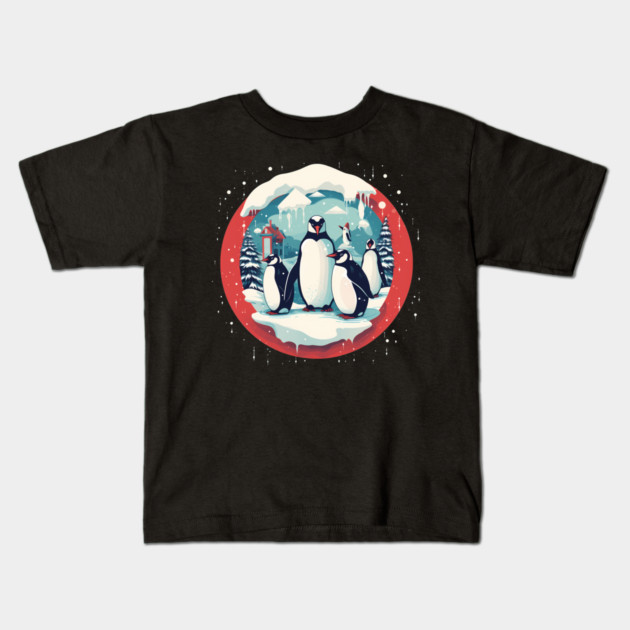 Penguin in Ornament, Love Penguins Kids T-Shirt by logiamerch