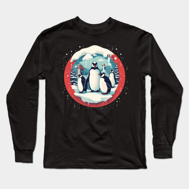 Penguin in Ornament, Love Penguins Long Sleeve T-Shirt by logiamerch