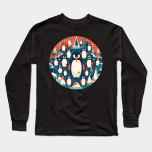 Penguin in Ornament, Love Penguins Long Sleeve T-Shirt