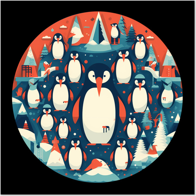 Penguin in Ornament, Love Penguins Wall Art by logiamerch