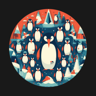 Penguin in Ornament, Love Penguins T-Shirt