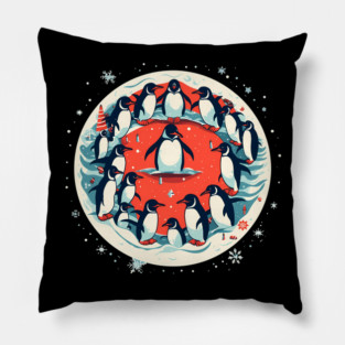 Penguin in Ornament, Love Penguins Pillow