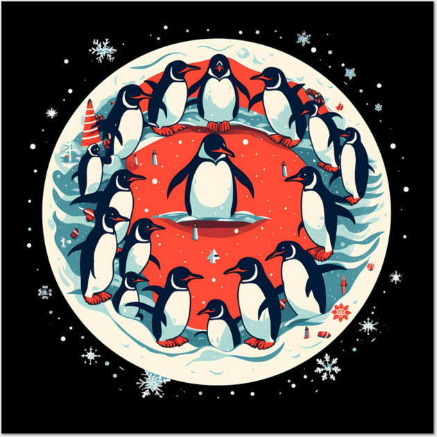 Penguin in Ornament, Love Penguins Wall Art by logiamerch