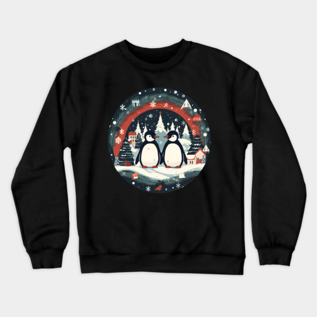 Penguin in Ornament, Love Penguins Crewneck Sweatshirt by logiamerch