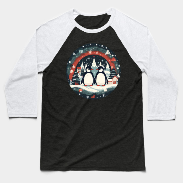 Penguin in Ornament, Love Penguins Baseball T-Shirt by logiamerch
