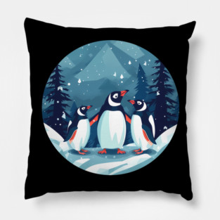 Penguin in Ornament, Love Penguins Pillow