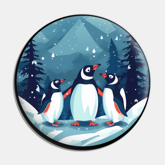 Penguin in Ornament, Love Penguins Pin by logiamerch