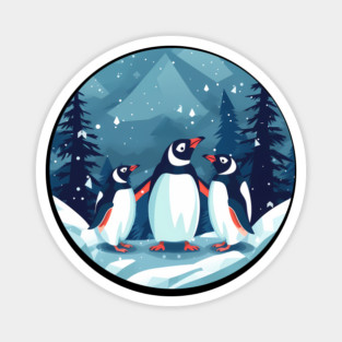 Penguin in Ornament, Love Penguins Magnet