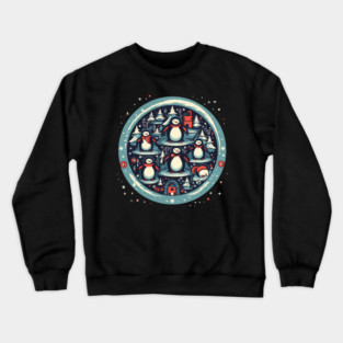 Penguin in Ornament, Love Penguins Crewneck Sweatshirt