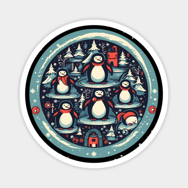Penguin in Ornament, Love Penguins Magnet by logiamerch