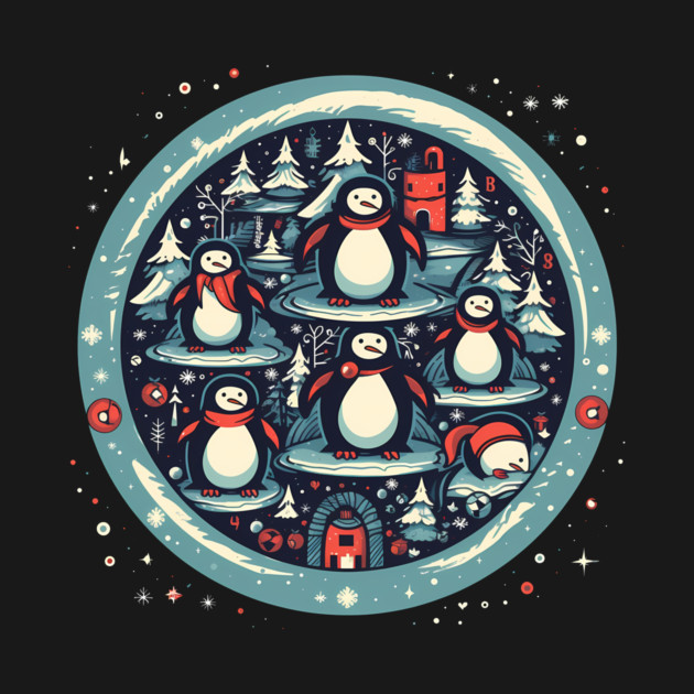 Penguin in Ornament, Love Penguins by logiamerch