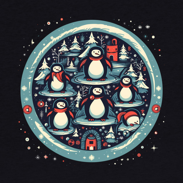 Penguin in Ornament, Love Penguins by logiamerch
