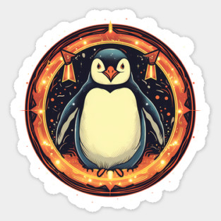 Penguin in Ornament, Love Penguins Magnet