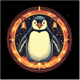 Penguin in Ornament, Love Penguins Posters and Art