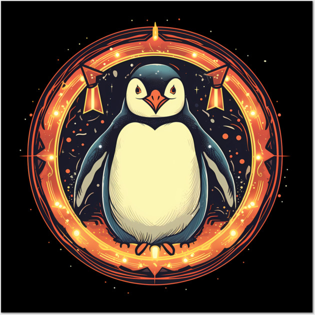 Penguin in Ornament, Love Penguins Wall Art by logiamerch