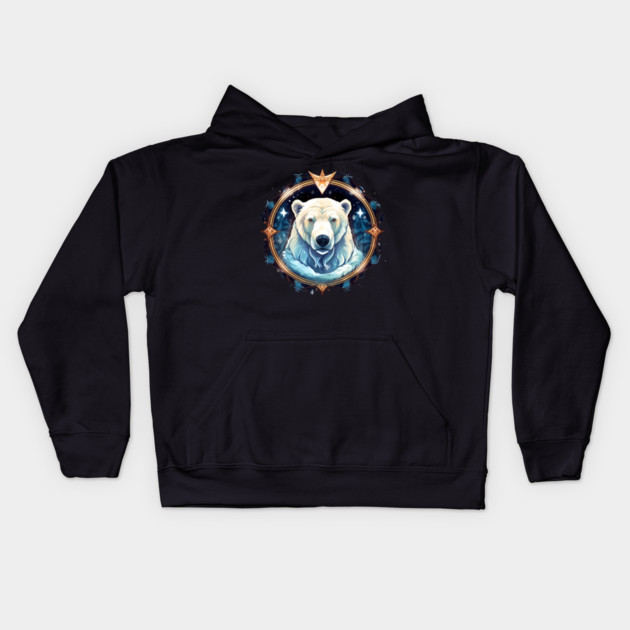 Polar Bear in Ornament, Love Bears Kids Hoodie by logiamerch
