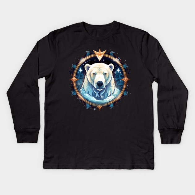 Polar Bear in Ornament, Love Bears Kids Long Sleeve T-Shirt by logiamerch
