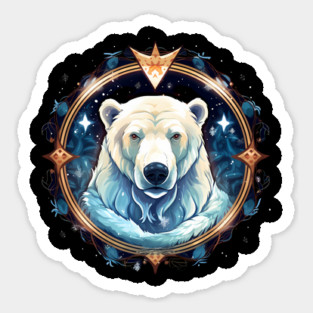 Polar Bear in Ornament, Love Bears Sticker