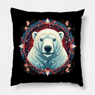 Polar Bear in Ornament, Love Bears Pillow