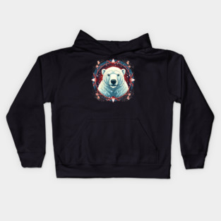 Polar Bear in Ornament, Love Bears Kids Hoodie