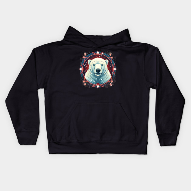 Polar Bear in Ornament, Love Bears Kids Hoodie by logiamerch