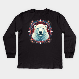 Polar Bear in Ornament, Love Bears Kids Long Sleeve T-Shirt