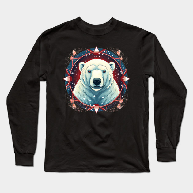 Polar Bear in Ornament, Love Bears Long Sleeve T-Shirt by logiamerch