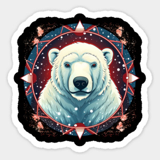 Polar Bear in Ornament, Love Bears Sticker