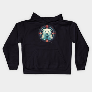 Polar Bear in Ornament, Love Bears Kids Hoodie