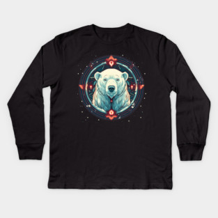 Polar Bear in Ornament, Love Bears Kids Long Sleeve T-Shirt
